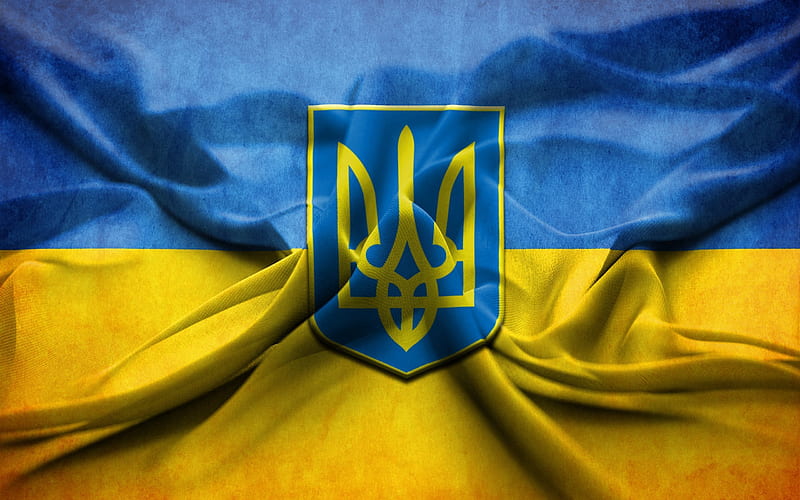 Ukrainian flag, emblem of Ukraine, flag of Ukraine, flags, Ukraine flag, HD wallpaper