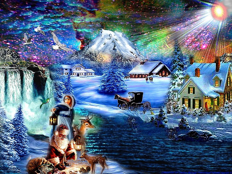 CHRISTMAS, nature, winter, 2012, HD wallpaper