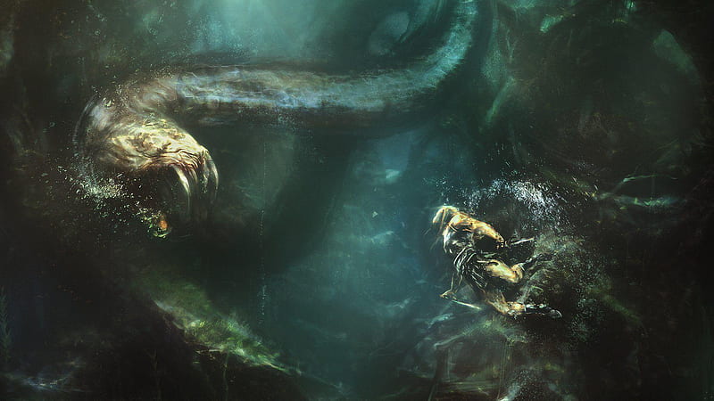 Water Monster, Deep Sea Monster, HD wallpaper