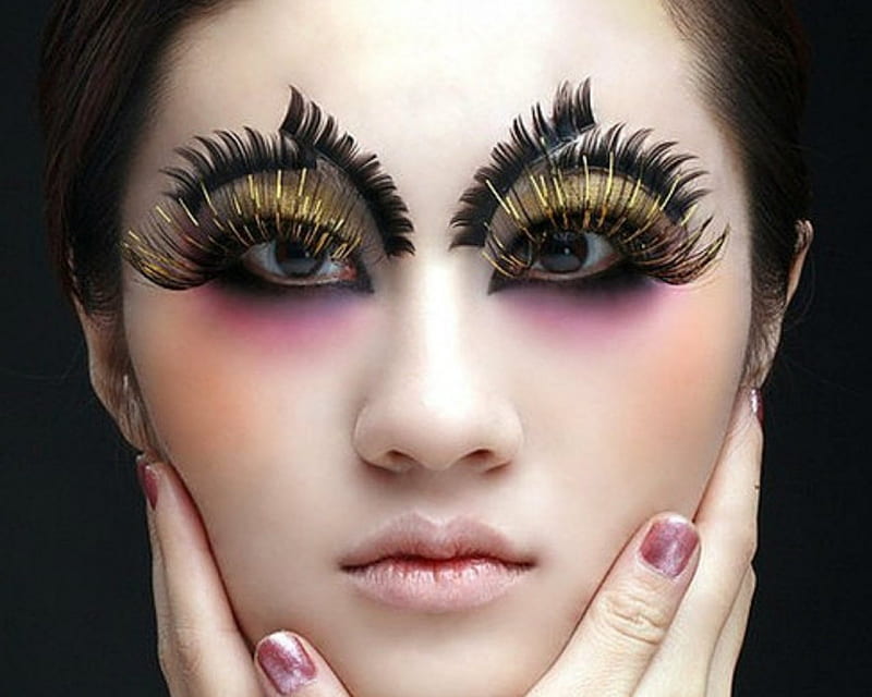 Artistic Asian, lashes, face, woman, Asian, HD wallpaper