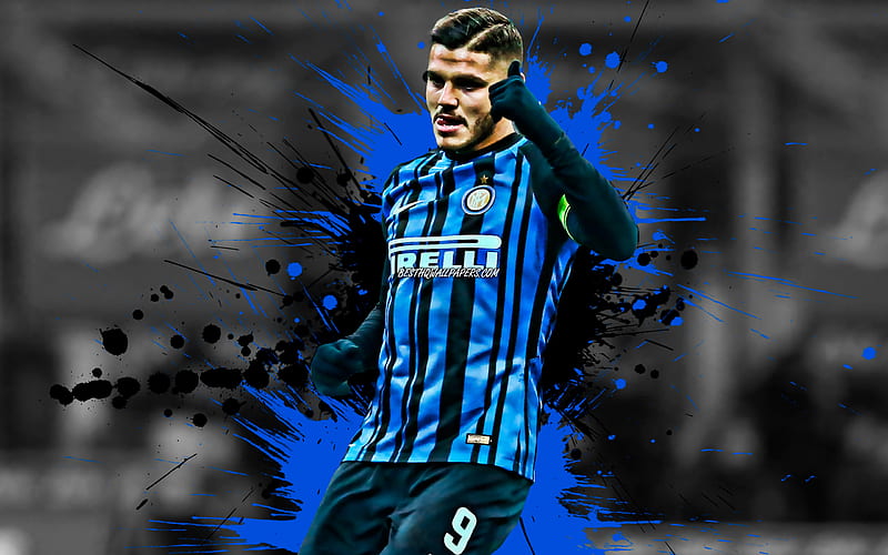 Mauro Icardi, Inter Milan FC, Argentine football player, striker, Internazionale FC, 9th number, portrait, famous footballers, Serie A, Italy, Icardi, football, HD wallpaper