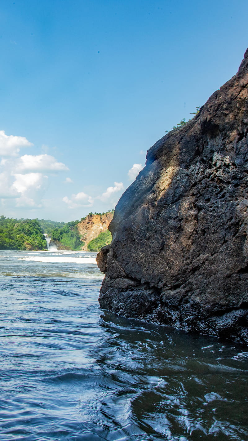 Murchison falls , africa, nature, republic, river, rock, uganda, water, waterfall, HD phone wallpaper