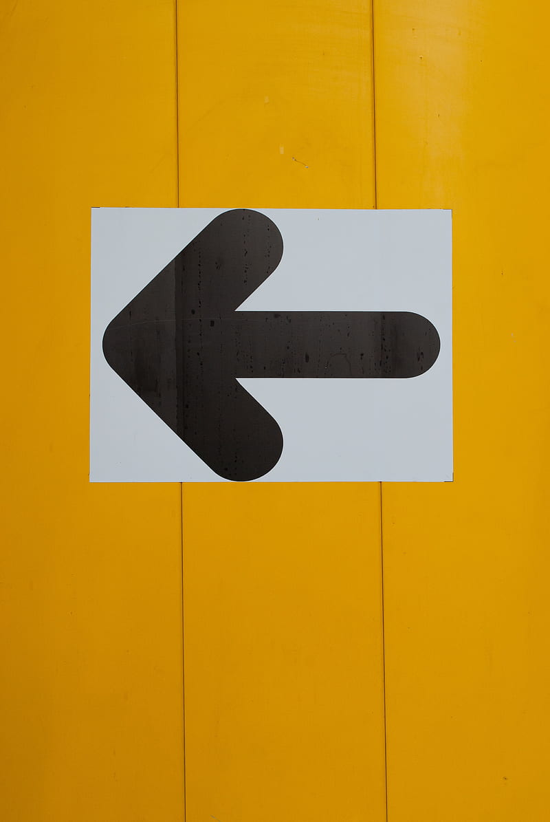 arrow, pointer, wall, minimalism, yellow, HD phone wallpaper