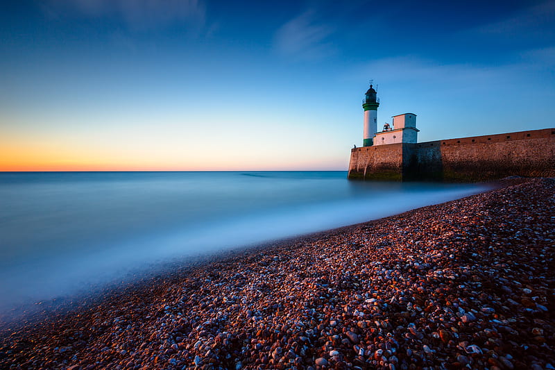 Concrette Stones Lighthouse , lighthouse, ocean, nature, HD wallpaper