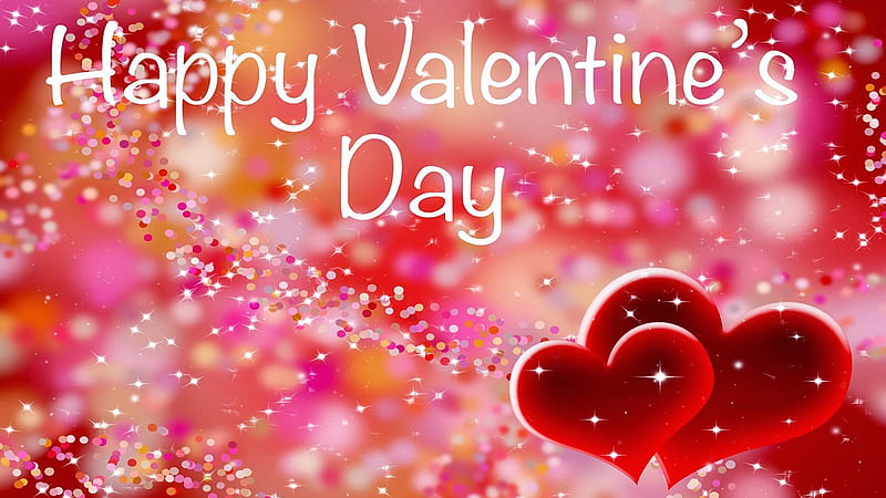 Happy Valentines Day Word In Bokeh Lights Background Happy Valentines Day, HD wallpaper