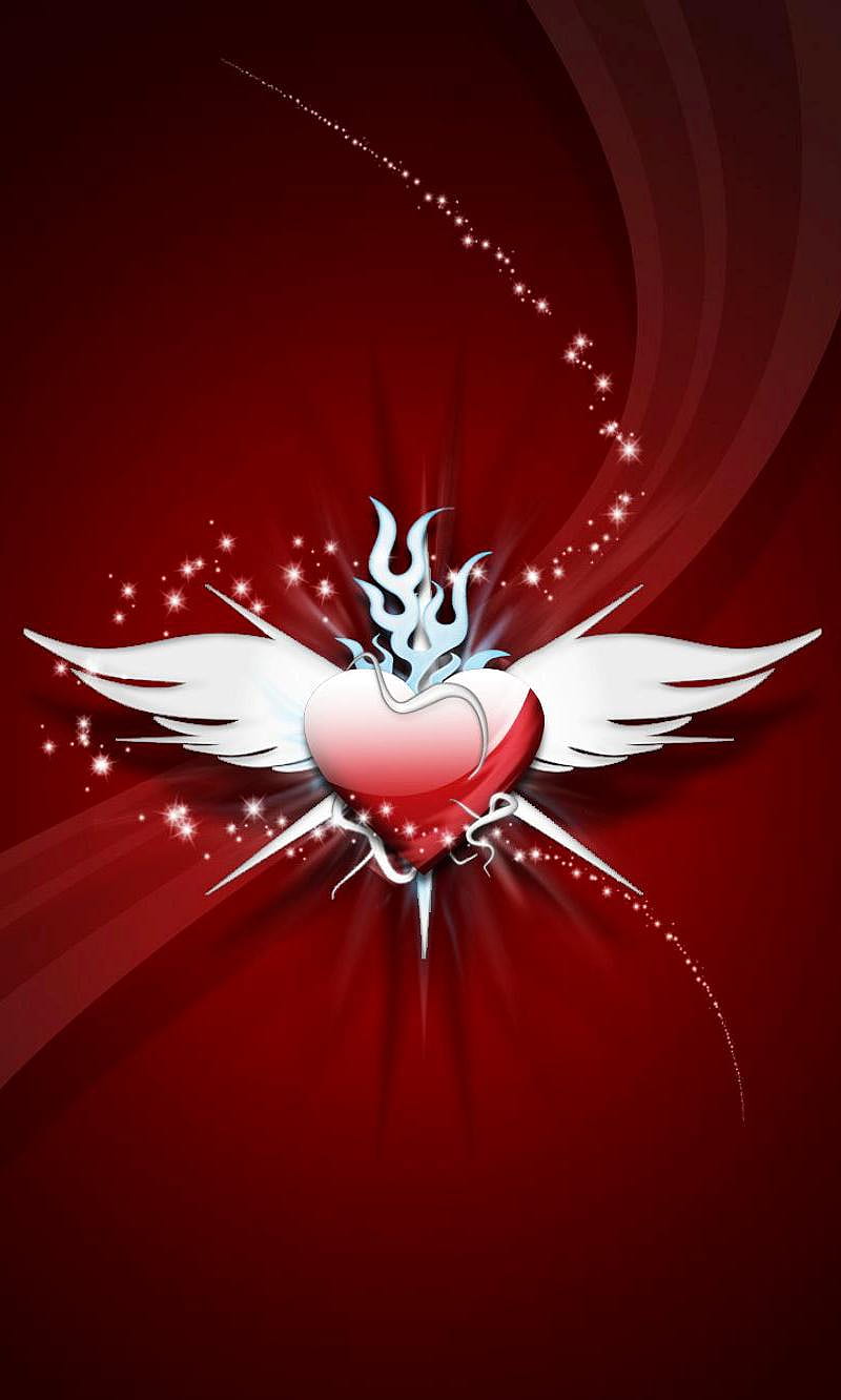 Heart, red, HD phone wallpaper