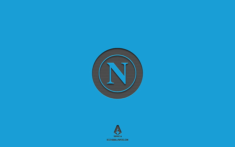 SSC Napoli, blue background, Italian football team, SSC Napoli emblem, Serie A, Italy, football, SSC Napoli logo, HD wallpaper