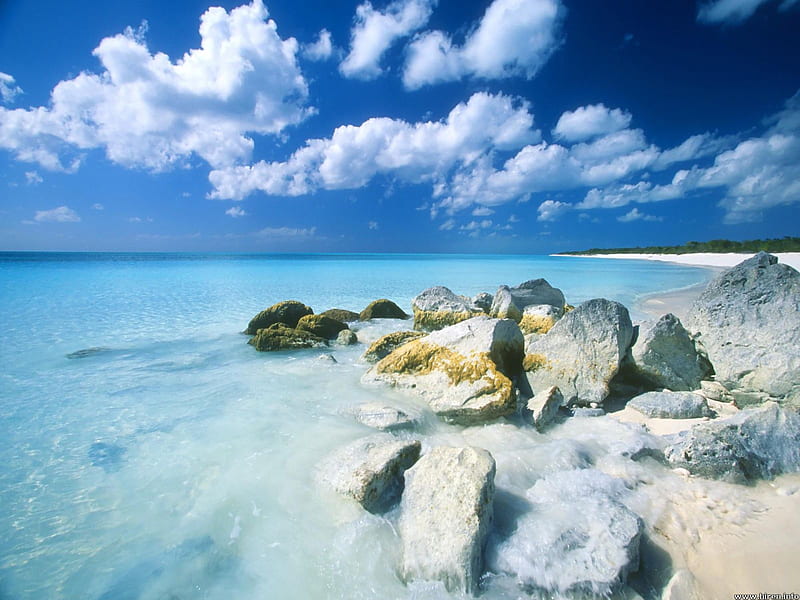 Long Island, Bahamas, beach, rocks, bahamas, ocean, long island, coast, HD wallpaper
