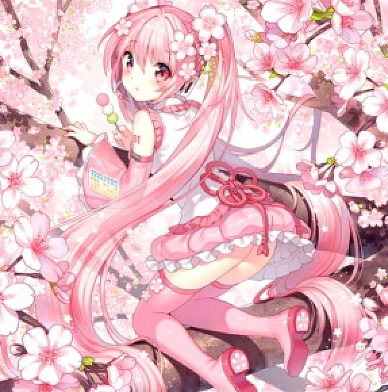 Sakura Miku, pretty, adorable, sweet, floral, cherry blossom, miku sakura, nice, anime, beauty, anime girl, vocaloids, sakura, lovely, twintail, miku, flora, cute, hatsune, hatsune miku, sakura blossom, bonito, twin tail, blossom, pink, vocaloid, female, twintails, twin tails, kawaii, girl, flower, petals, miku hatsune, pink hair, dango, HD phone wallpaper