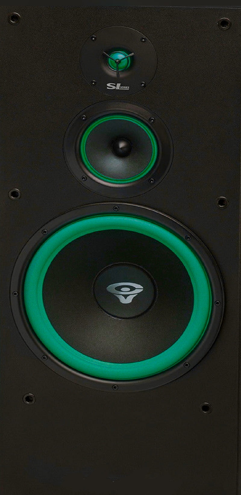 Cerwin Vega Bass, brand name, dj, edm, green, hiphop, his color, logo, loud, party scene, HD phone wallpaper