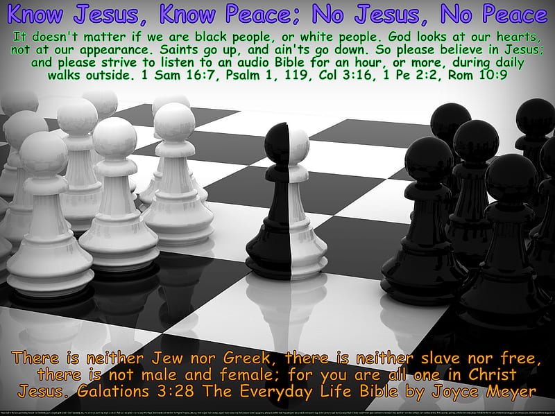 Peace for Black People, and White People 9, activsm, activists, self-control, faith, wisdom, religious, equality, patience, hope, calm, positive change thorugh peaceful measures, love, protests, racism, fairness, black, riots, peace, occupy, justice, serenity, serene, white, chess, HD wallpaper