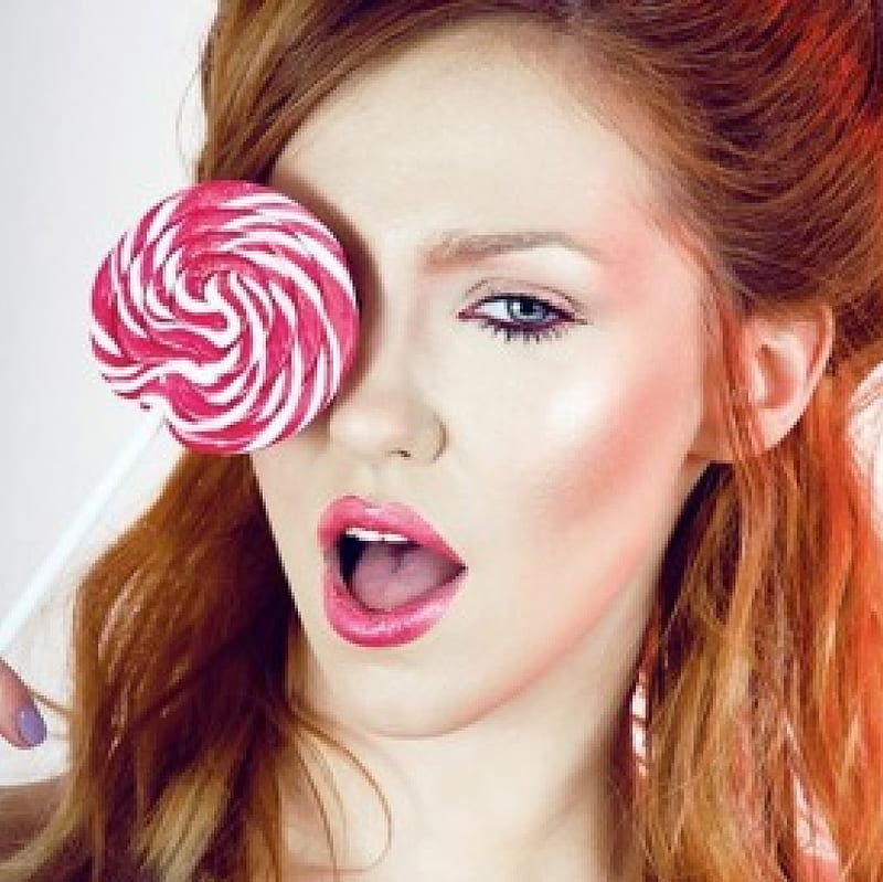 Eye Candy, cool, crazy, redhead, funny girl, makeup, beauty, lips, HD  wallpaper | Peakpx