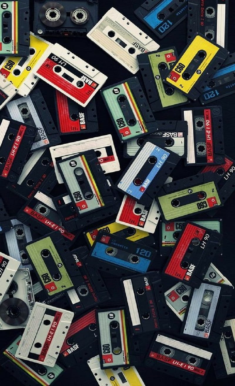 cassette mash up, tapes, cassettes, old, music, HD phone wallpaper