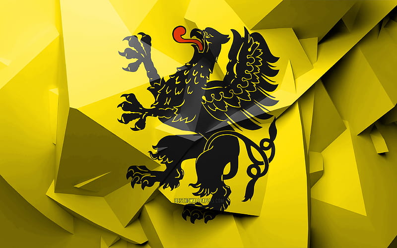 Flag of Pomerania, geometric art, Voivodeships of Poland, Pomerania Voivodeship flag, creative, polish voivodeships, Pomerania Voivodeship, Pomerania 3D flag, Poland, HD wallpaper