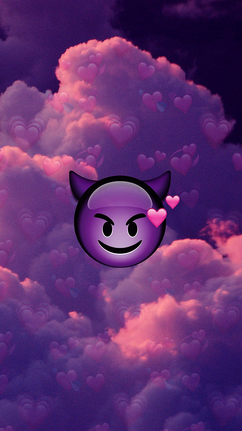 Devil in love, emoji, HD phone wallpaper