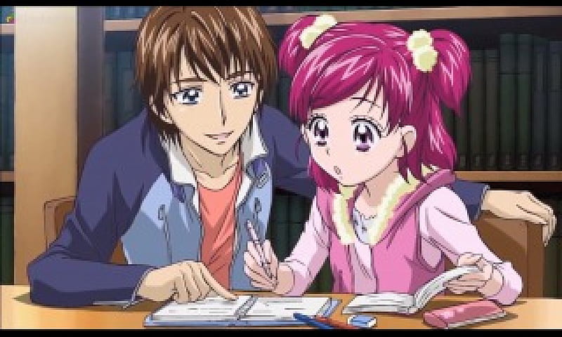 Tuition Class, pretty, book, adorable, teacher, sweet, cure dream, nice, pretty cure, anime, beauty, anime girl, long hair, study, table, lovely, homework, cure, coco, anime couple, smiling, happy, short hair, precure, bonito, couple, female, male, smile, kawaii, boy, girl, desk, pink hair, HD wallpaper