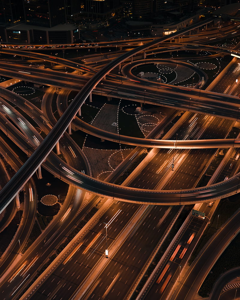 road, junction, confusing, aerial view, HD phone wallpaper