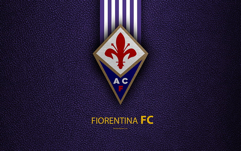 Fiorentina FC Italian football club, Serie A, emblem, logo, leather texture, Florence, Italy, Italian Football Championships, ACF Fiorentina, HD wallpaper