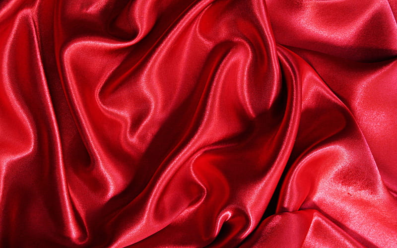 red silk, blue fabric texture, silk, red backgrounds, satin, fabric textures, red satin, silk textures, HD wallpaper