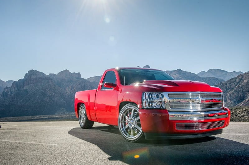 2013-Chevrolet-Silverado, Red, GM, Bowtie, Truck, HD wallpaper