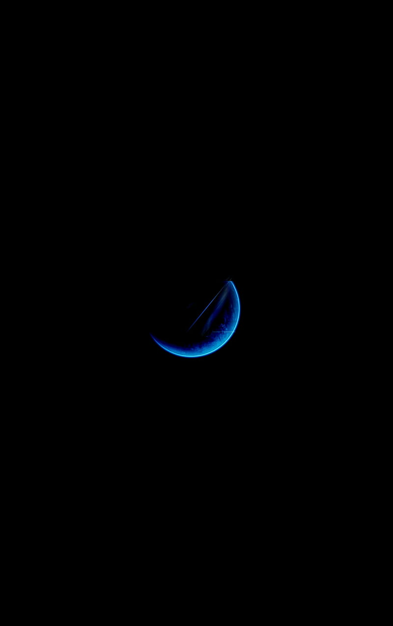 Half moon, black, blue, sky dark, HD phone wallpaper