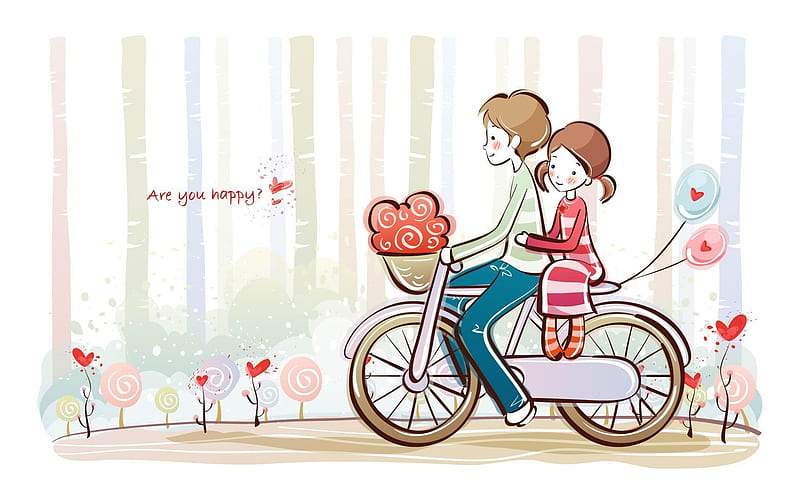 cute valentine couple-Romantic Valentines Day Vector album, HD wallpaper