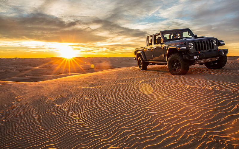 Jeep Gladiator Mojave, desert, 2020 cars, offroad, Jeep Gladiator JT, SUVs, 2020 Jeep Gladiator, american cars, Jeep, HD wallpaper