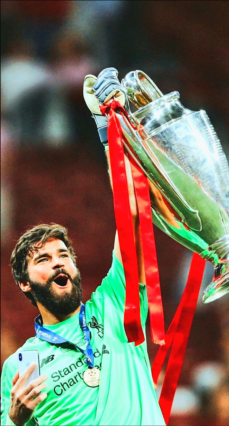 Alisson Becker, champions league, football, goalkeeper, liverpool, HD phone wallpaper
