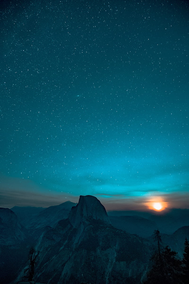 Galaxy , mac, mountain, nebula, night, note, sky, snowy, star, HD phone wallpaper