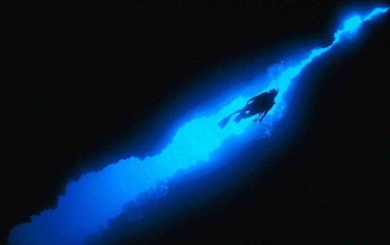 Abyss diver, ocean, HD wallpaper