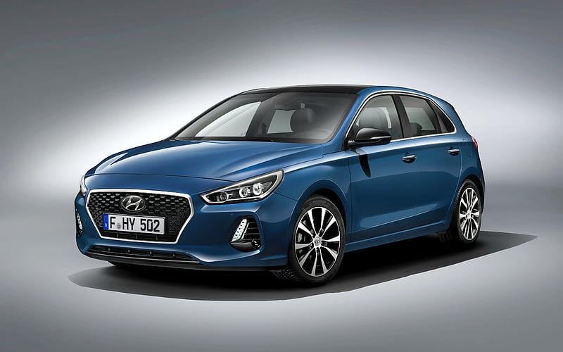 Hyundai i30, 2017, new i30, blue Hyundai, blue i30, hatchback, HD wallpaper
