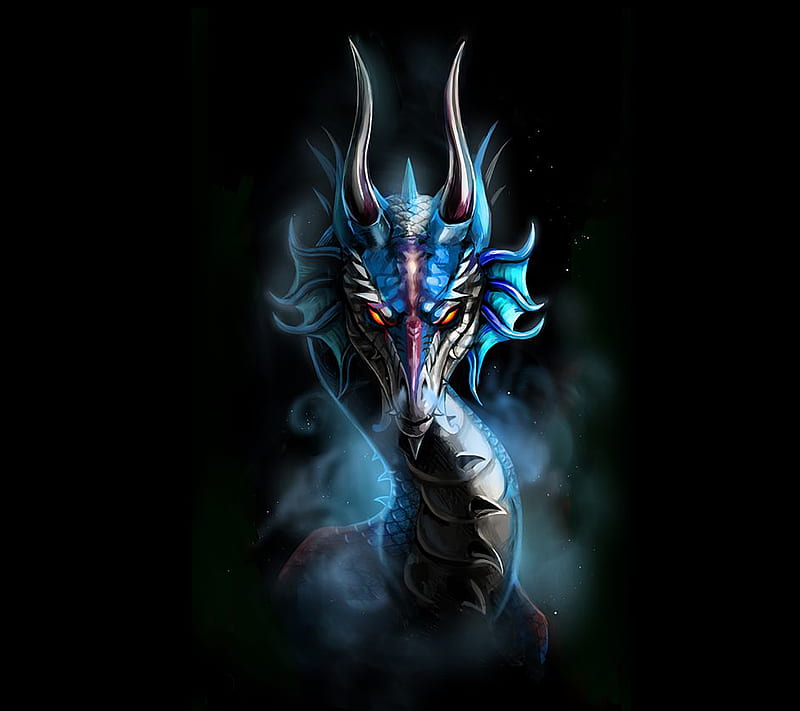 Blue Dragon, abstract, animal, beast, dragon, HD wallpaper