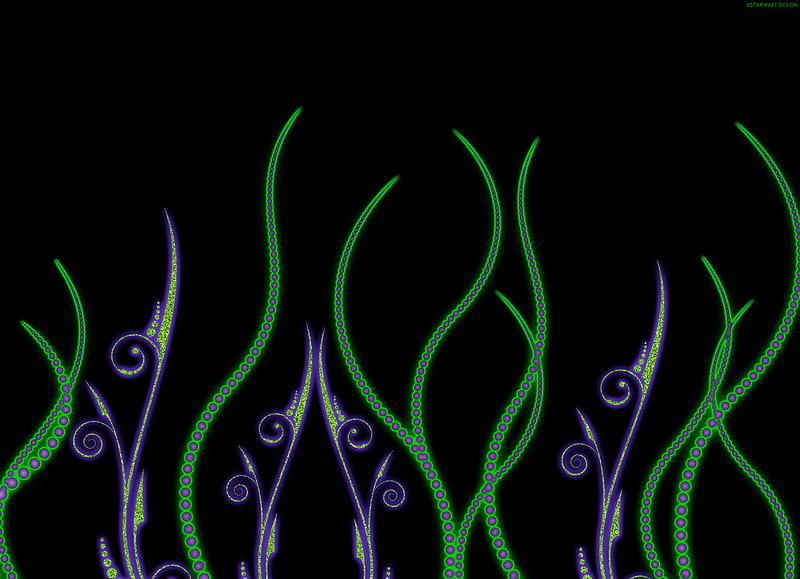 Seaweed, purple, green, texture, black, abstract, HD wallpaper
