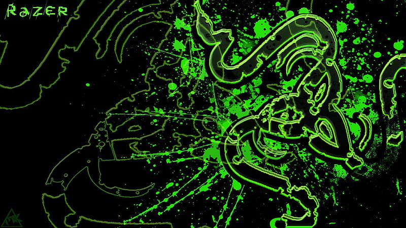 Green Razer Logo Art Razer, HD wallpaper