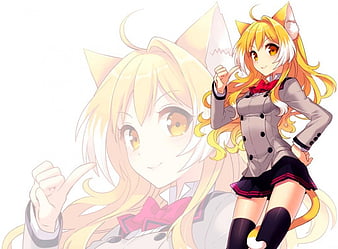 Premium Vector  Orange cat chick vector cartoon clipart clip art anime  cute character illustration