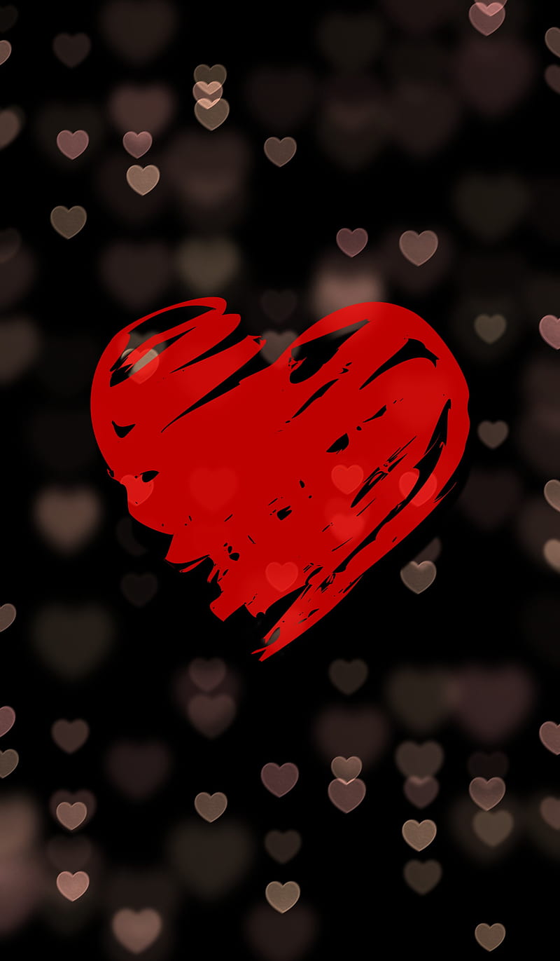 Red heart black bg, cute, corazones, inlove, lights, love, retro,  valentine, HD phone wallpaper | Peakpx