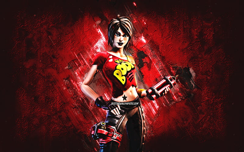 Fortnite TNTina Skin, Fortnite, main characters, red stone background ...