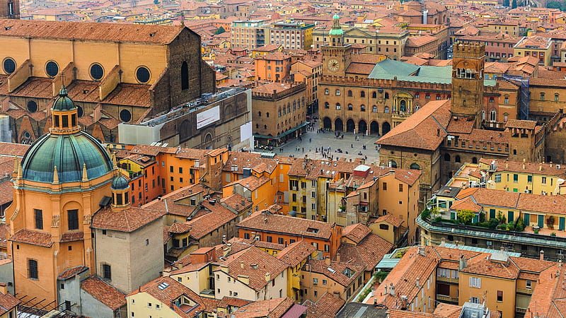 Bologna Building Italy Panorama Square Travel, HD wallpaper