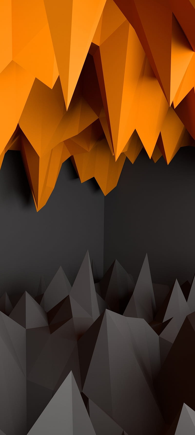 3d, 3d, amoled, cave, cd cave, minimal, orange, HD phone wallpaper | Peakpx