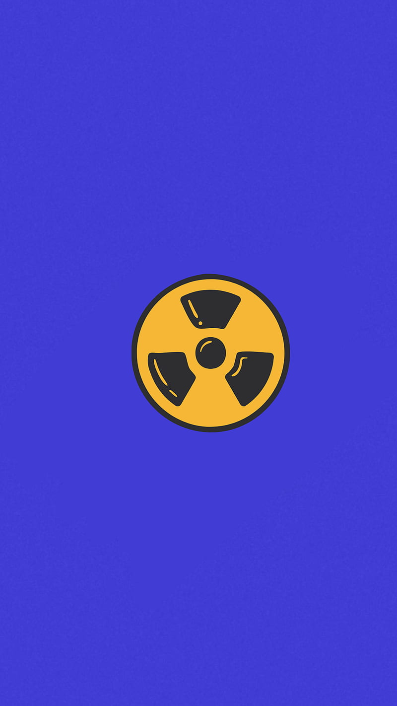 Radioactive Minimal , blue, black, blue, chernobyl, iphone, minimalist, radiactive, yellow, HD phone wallpaper