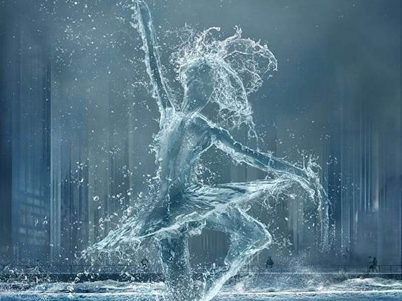 Wasser Ballet, the WOW factor, surreal-creative-art, Enija Mode, soft, pastel, delicate, album, blue, HD wallpaper