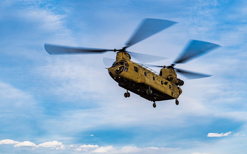 Boeing CH-47 Chinook, blue sky, US Army, transport aircraft, military helicopters, CH-47 Chinook, transport helicopters, US Air Force, Boeing, HD wallpaper