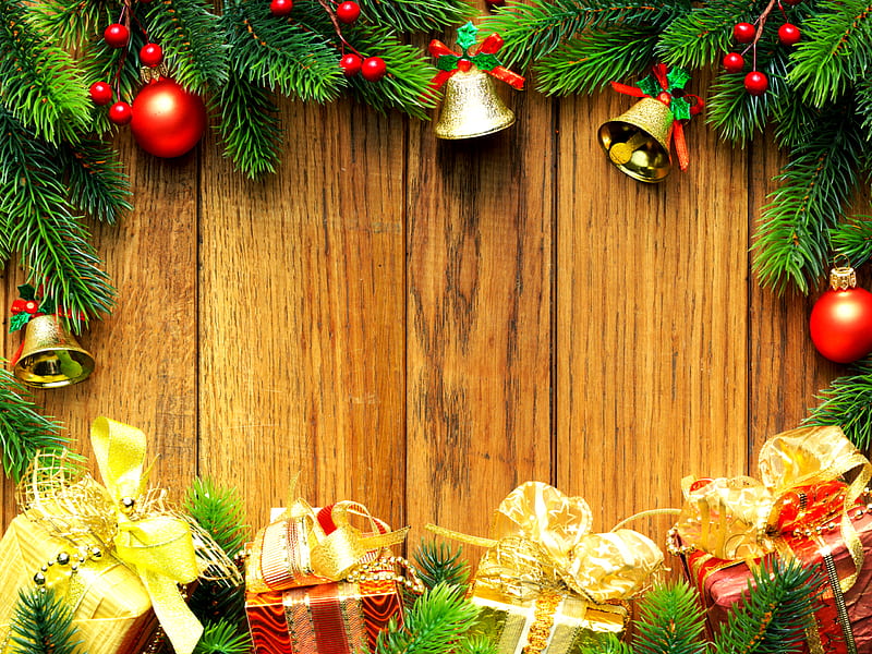 Merry Christmas, pretty, colorful, christmas balls, bonito, magic, bell, bow, xmas, graphy, ball, magic christmas, beauty, christmas bells, lovely, holiday, christmas, ribbon, colors, new year, happy new year, gift, balls, bells, gifts, HD wallpaper