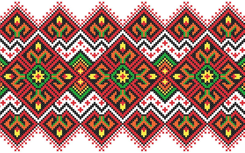 Embroidery Pattern, pattern, colors, embroidery, ornament, HD wallpaper