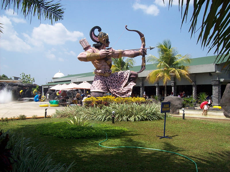 Pandawa Water Park, Located in Solo Baru Sukoharjo, In Region Central Java Indonesia, This Park with Tradisional Design, There Five Sclupture the name of Pendowo, HD wallpaper
