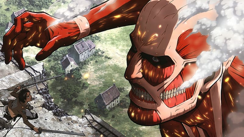 Anime, Eren Yeager, Attack On Titan, Colossal Titan, HD wallpaper