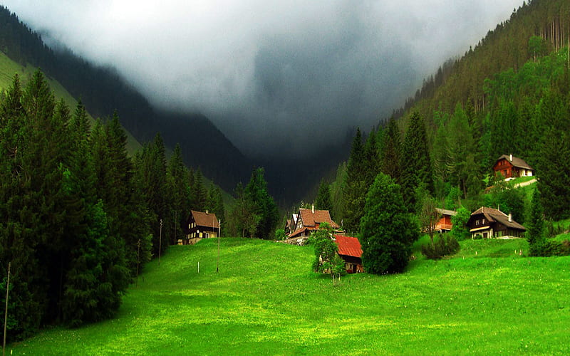 Orgevaux Switzerland, green, field, HD wallpaper
