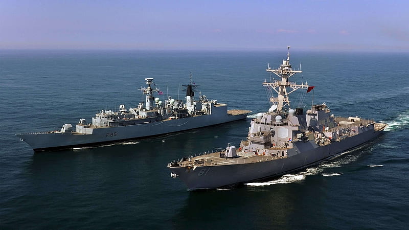 Ship, Military, American Navy, Uss Winston S Churchill, British Navy, Ddg 81, F81, Hms Cumberland, Warships, HD wallpaper