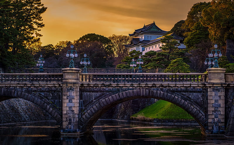 Tokyo Imperial Palace Ultra, Asia, japan, Travel, Bridge, Tokyo, Palace, visit, tourism, imperialpalace, archbridge, TravelDestinations, HD wallpaper