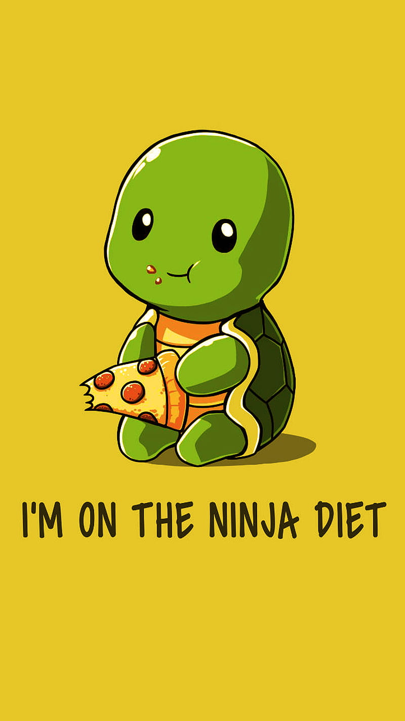 Turtle, diet, ninja, pizza, sayings, HD phone wallpaper